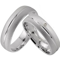 Trauringe123 Trauring Hochzeitsringe Verlobungsringe Trauringe Eheringe Partnerringe mit echten Diamant, Silber 925, J50 55