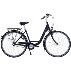 HAWK City Wave Premium Damen Fahrrad 26 Zoll Schwarz 3-Gang Nabenschaltung 43