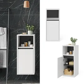 Vicco Viola Midischrank 38 x 80 x 33 cm Weiß/Grau
