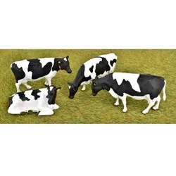 Holstein-Rinder, 4 Friesische Rinder mit Ohrlabel und Transponder  Modell von AT...