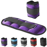 G5 HT SPORT Gewichtsmanschetten für Knöchel und Handgelenke | Verstellbar mit Klettverschluss | Für Fitness, Yoga, Rehabilitation, Joggen, Gymnastik, Aerobic, Fitnessstudio (2 x 0,5 kg (LILA))