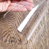 Tischfolie Transparent Tischschutzfolie Klarsicht Tischdecke 1mm 2mm 3mm 5mm Glasklar Folie Fettdicht Kratzfeste Hitzebeständig Wasserdicht PVC Schutzfolie Tischschutz Tischdeckenschutz Tischmatte(Dic