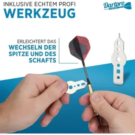 DartPro Dartpfeile mit Kunststoffspitze – 12 Dartpfeile für elektronische Dartscheibe [18g] – Softdarts Set inkl. 6 Alu Dart Schaft + 21 Dart ...