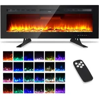 50" Elektrokamin Wandkamin Einbaukamin & Fernbedienung 9 LED Flammeneffekt 1800W