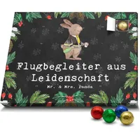 Mr. & Mrs. Panda Schoko Adventskalender Flugbegleiter Leidenschaft - Schwarz - Geschenk, Flight-Attendant, Ausbildung, Firma, Flugzeug, Flugsteward... - Schwarz