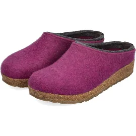 HAFLINGER Grizzly Kris Filzpantoffel Hausschuh Filzclog Maulbeere, Gr.38 - 38 EU