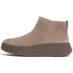 Stiefelette FITFLOP "F-MODE", Damen, Gr. 37, grau (taupe), Veloursleder, unifarben, casual, Schuhe, mit Reißverschluss an der Innenseite