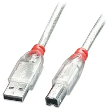 Lindy USB-A auf USB-B 5 m Transparent