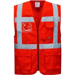 Warnweste Executive "BERLIN" Kl. 2 - M - Rot
