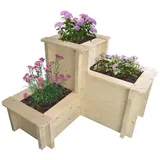 TIMBELA Hochbeet 78 x 59 x 78 cm Beige