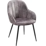 Armlehnstuhl Sina grau Microfaser B/H/T: ca. 58x85,5x61 cm - grau