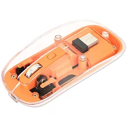 Manhattan kabellose Maus - durchsichtig, klar, orange