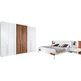 RAUCH Schlafzimmer-Set RAUCH "Valetta" Schlafzimmermöbel-Sets Gr. mit Beleuchtung + ohne Matratze, weiß (weiß matt, atlantic oak hell) Komplett Schlafzimmer