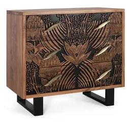 Kommode Holzkommode aus Akazie Massivholz mit drei Schubladen