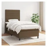 vidaXL Boxspringbett mit Matratze Dunkelbraun 180x200 cm Stoff