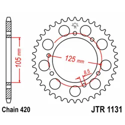 JT SPROCKETS Stahl Standard Kettenrad 1131 - 420