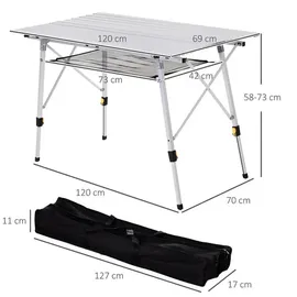 Outsunny Campingtisch Aluminium Silber