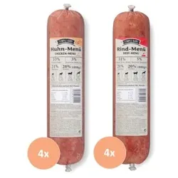 Simple BARF Komplettmenü TK-Wurst Napffertig Probierpaket 8x1 kg