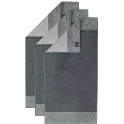 Cawö Handtuch 3er Pack 'Luxury Home Two-Tone' Schiefer 