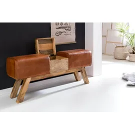 FineBuy Turnbock 120 x 29 x 53 cm braun / braun