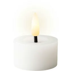 Lumineo 2 LED Teelichter 4x5cm Wachskerzen Timer Flammenlose Teelichtkerzen Warmweiß Tischkerzen Wachs Dekokerzen Teelicht Kerzen Timerfunktion Weiß Warmweiß