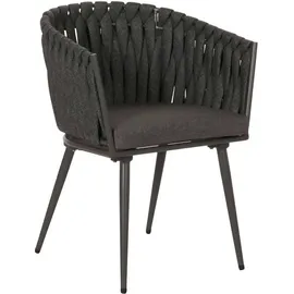 Mendler HWC-N38 Aluminium-Gartenstuhl 61 x 61 x 82 cm anthrazit 2 St.