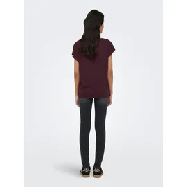 Only Spitzenshirt "ONLWINNIE S/S TOP CS JRS", Damen, Gr. L, lila (winetasting), Jersey, Obermaterial: 100% Polyester, regular fit normal, Rundhals, Shirts, Polyester, regular fit