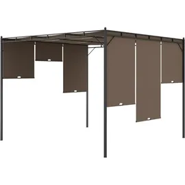 vidaXL Gartenpavillon 4 x 3 m inkl. 4 Seitenteile Taupe
