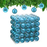 Relaxdays Weihnachtskugeln 100er Set, Silber,Türkis