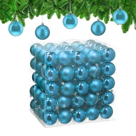 Relaxdays Weihnachtskugeln 100er Set, Silber,Türkis