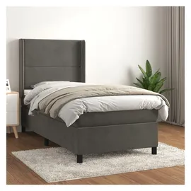 vidaXL Boxspringbett 100 x 200 cm Dunkelgrau