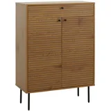Mendler Schuhschrank HWC-N78, Schuhregal Schrank, skandinavischer Stil Metall Holz Melamin MVG 115x80x35cm ~ natur