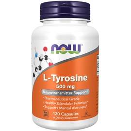 NOW Foods L-Tyrosine 500 mg. 120 Kapseln