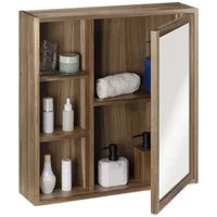 Navaris Badezimmerschrank hängend mit Spiegel Badschrank aus Holz inkl.