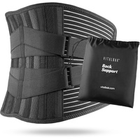 Vitalbak Lendenwirbelstütze für Damen und Herren, atmungsaktiv, stabilisiert und bietet Unterstützung mit 6 Stützstäben - Lendenwirbelgurt mit doppelter Passform - Gratis Tragetasche (XL)