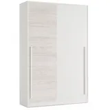 Dmora Kleiderschrank mit 2 Schiebetüren, Schrank mit Kleiderstange und 3 Einlegeböden, 120x50h200 cm, AltWeiß - Weiß, Holzwerkstoff, 120x200x50 Schlafzimmer Kleiderschränke, Schwebetürenschränke