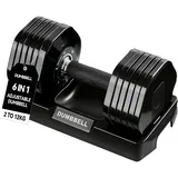 Verstellbare Hanteln Set 12kg / 24kg, Muskelbau, Krafttraining, verstellbare Gewichte für Home Gym, Platzeinsparung 6in1 / 15 in1, Sicherheitsverriegelungsmechanismus (12 kg Modell D schwarz 1 Stück)