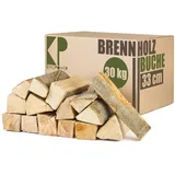 Buche Brennholz 33 cm Kaminholz 30, 60 oder 90kg für Kaminofen Lagerfeuer Feuerschale Ofen Grill Buchenholz kammergetrocknet ofenfertig Holzscheite Kingpower, Menge:30 kg