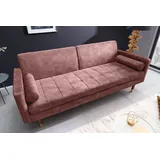 Riess-Ambiente Schlafsofa COUTURE - 196cm altrosa Microvelours 3-Sitzer Couch Bettfunktion ink. Kissen