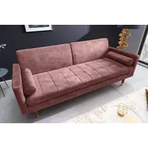 Riess-Ambiente Schlafsofa COUTURE - 196cm altrosa Microvelours 3-Sitzer Couch Bettfunktion ink. Kissen