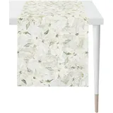 APELT Tischläufer"Winterwelt" Satin weiß-grün Größe 48x140 cm