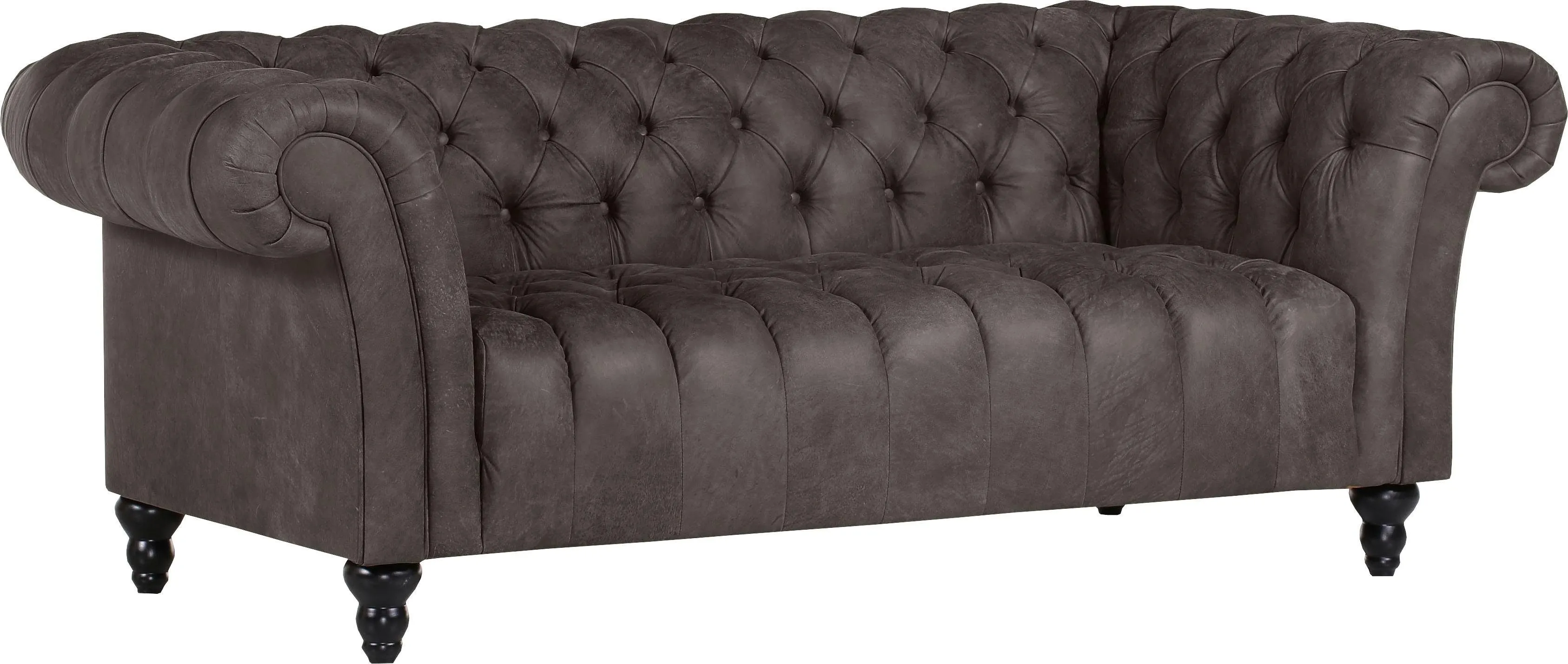 3-Sitzer GUTMANN FACTORY "Amazonas" Sofas Gr. B/H/T: 205cm x 74cm x 101cm, Anilinleder, grau Bezug aus weichem Anilinleder