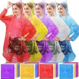 Erinnmy 20 Stück Regenponcho mit Kapuze,Regenponcho Einweg Erwachsene Wasserdicht,Einweg-Notfallponchos für Outdoor Camping Stadion Festivals Konzert Angeln Wandern - L