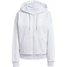 adidas Essentials 3-Stripes Full-zip Fleece Hoodie light grey heather/white XS