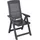 PROGARDEN Tampa Klappsessel 60 x 61 x 109 cm anthrazit 4 St. inkl. 4 x Auflagen schwarz