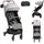 Vevor Kinderwagen 71 x 44 x 107cm, mit 95°-175° verstellbarer Rückenlehne und 0/90° verstellbarer Fußstütze und Ein-Klick-Faltfunktion, Kinderbuggy mit Getränkehalter und Tragetasche, Dunkelgrau