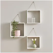 Hti-Living Wandregal 3er Set Viola 40 x 12 x 10 cm Weiß