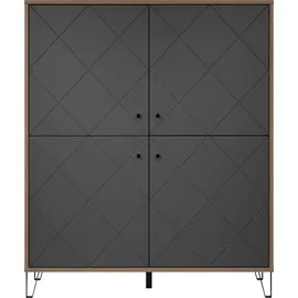 trendteam Montez 123 x 136 x 40 cm Grau/Eiche