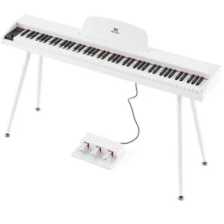 MUSTAR Digitalpiano 88 Tasten für Anfänger mit 3 Pedaleinheiten weiß