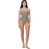 Marc O'Polo Badeanzug Classic Stripes Schwarz/Weiß XS